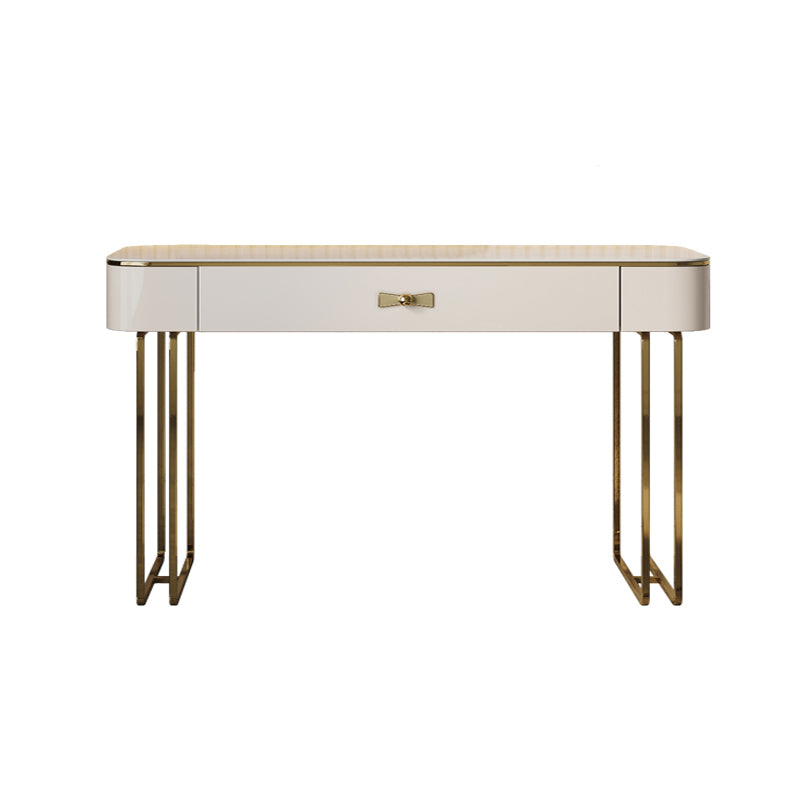 Glam Vanity Dressing Table Set Beige Make-up Vanity with Drawer