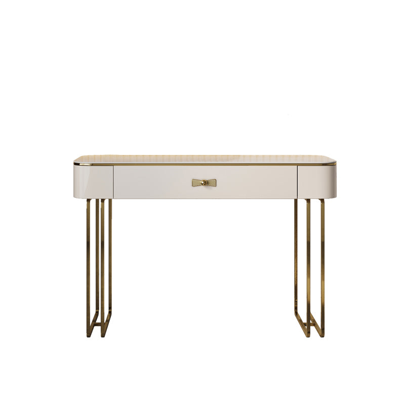 Glam Vanity Dressing Table Set Beige Make-up Vanity with Drawer