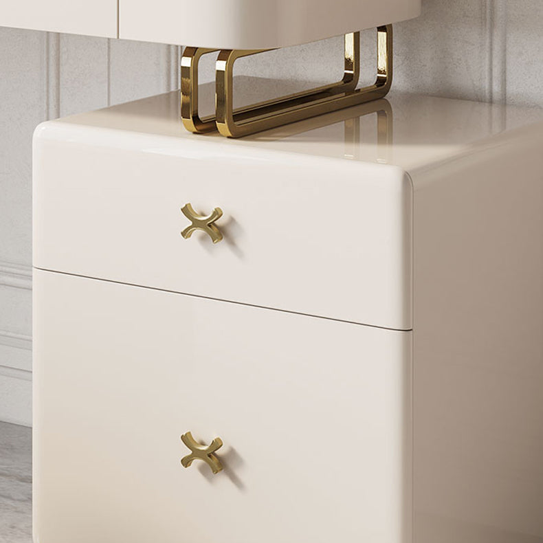 Glam Vanity Dressing Table Set Beige Make-up Vanity with Drawer