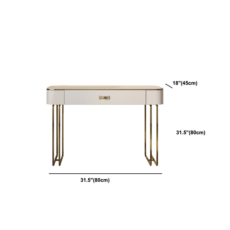 Glam Vanity Dressing Table Set Beige Make-up Vanity with Drawer