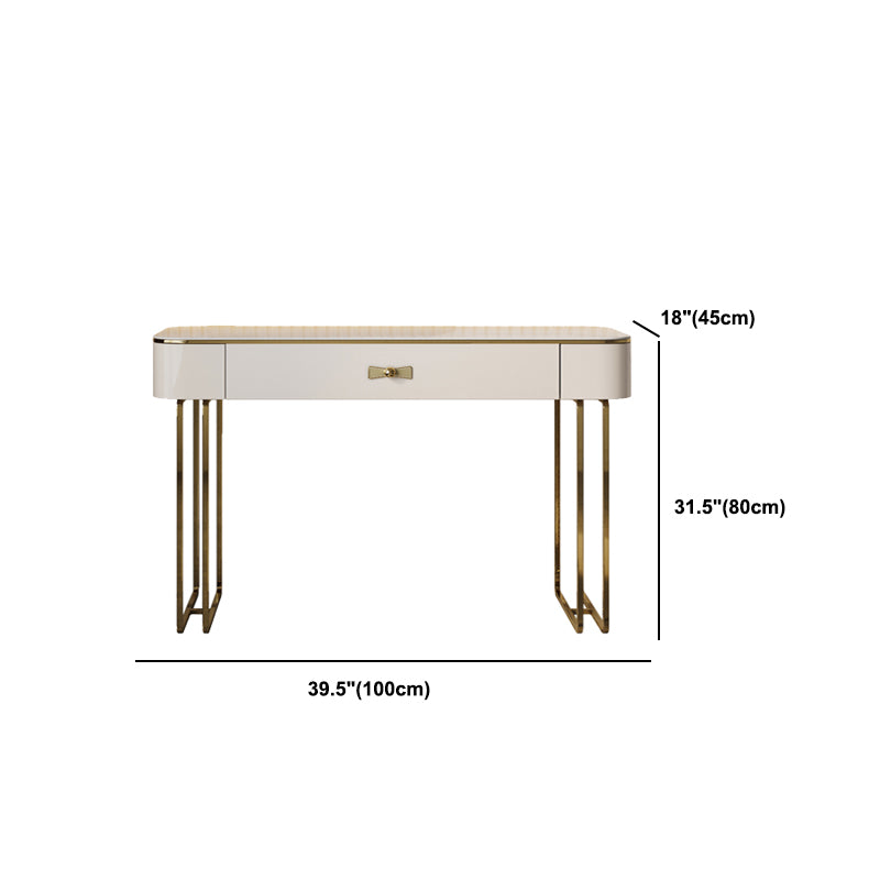 Glam Vanity Dressing Table Set Beige Make-up Vanity with Drawer