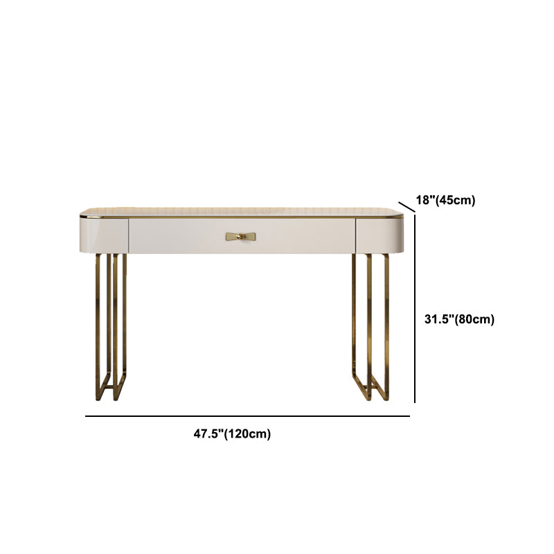 Glam Vanity Dressing Table Set Beige Make-up Vanity with Drawer