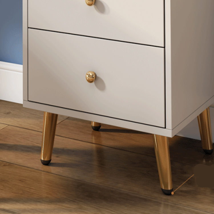 Glam Wood Vanity Makeup Dressing Table Set Beige Vanity Desk with 4 Drawers