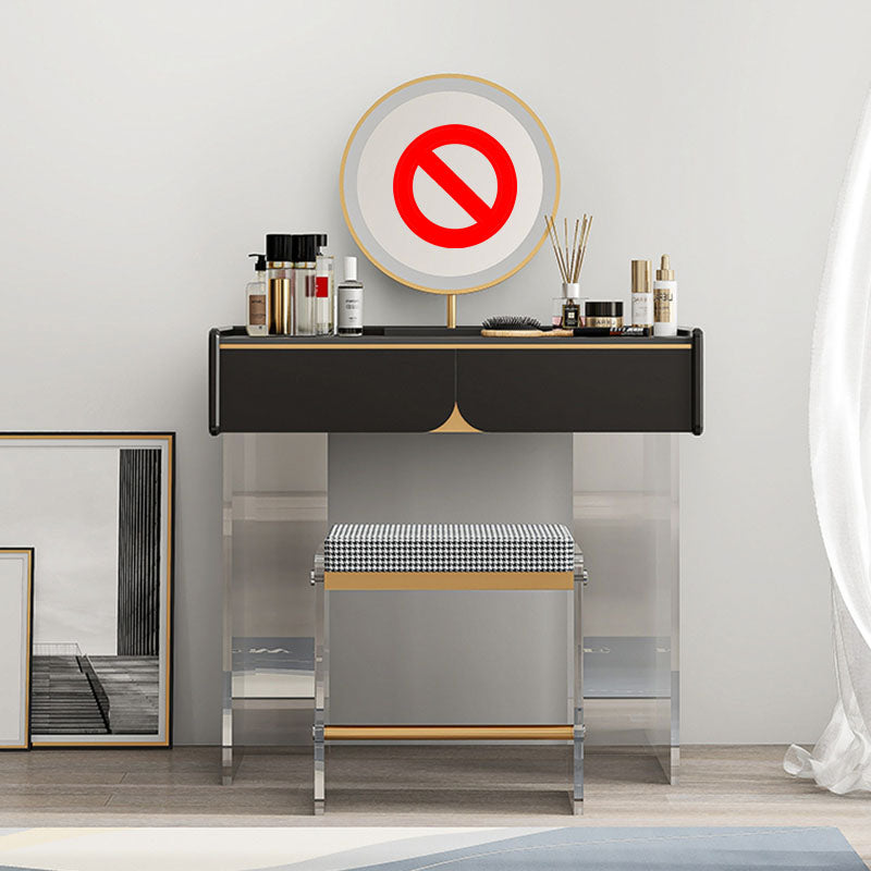 Contemporary 3 Drawer Makeup Vanity Set Black Vanity Dressing Table