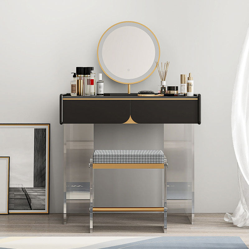 Contemporary 3 Drawer Makeup Vanity Set Black Vanity Dressing Table