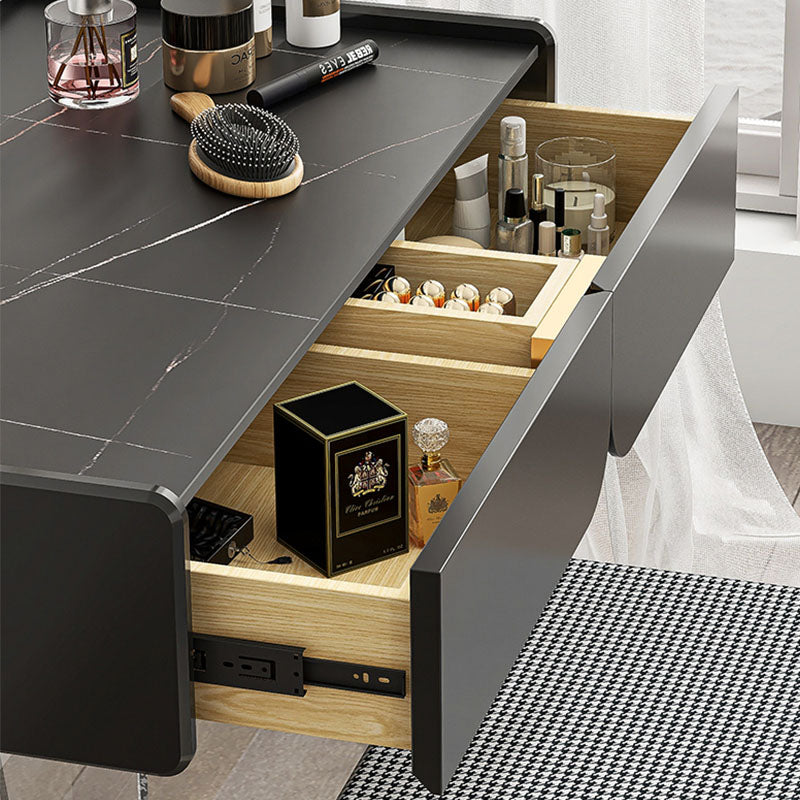 Contemporary 3 Drawer Makeup Vanity Set Black Vanity Dressing Table