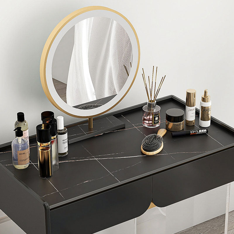 Contemporary 3 Drawer Makeup Vanity Set Black Vanity Dressing Table