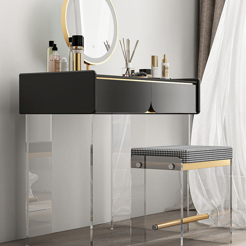 Contemporary 3 Drawer Makeup Vanity Set Black Vanity Dressing Table