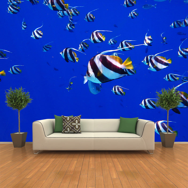 Fashionable Wall Mural Fish Patterned Sitting Room Wall Mural