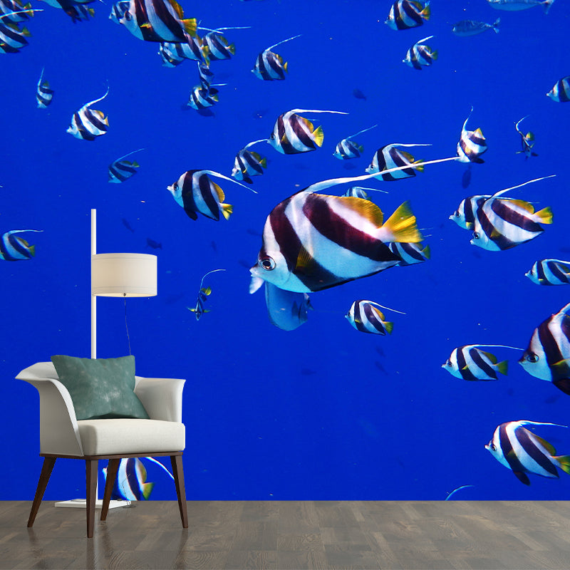 Fashionable Wall Mural Fish Patterned Sitting Room Wall Mural