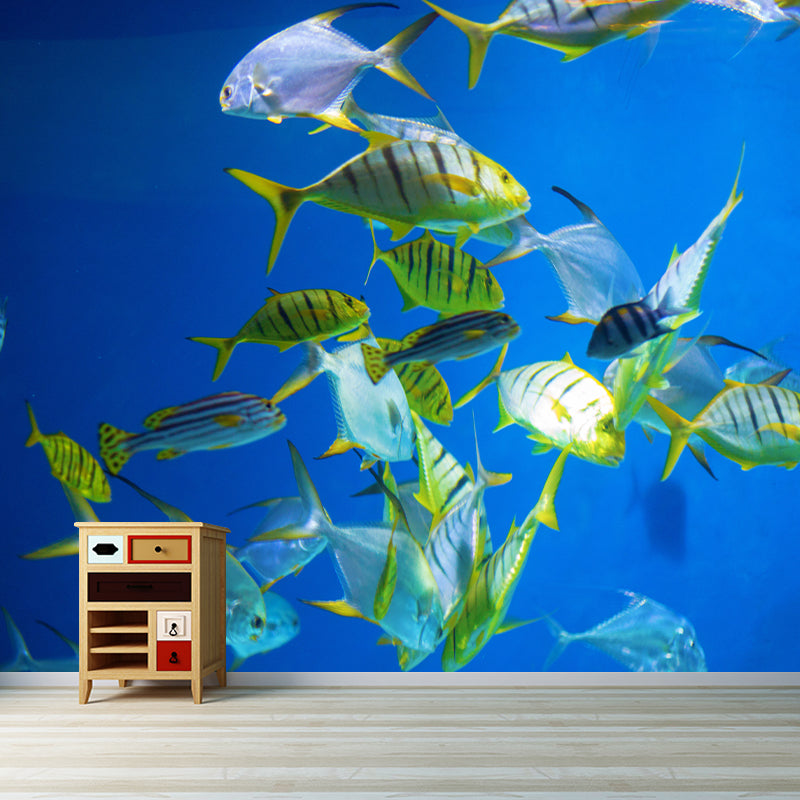 Decorative Wall Mural Fish Patterned Drawing Room Wall Mural