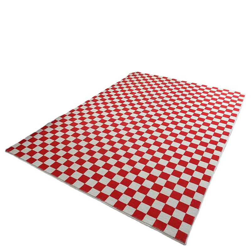 Funky Checkered Print Rug Polyester Indoor Rug Stain Resistant Carpet for Living Room