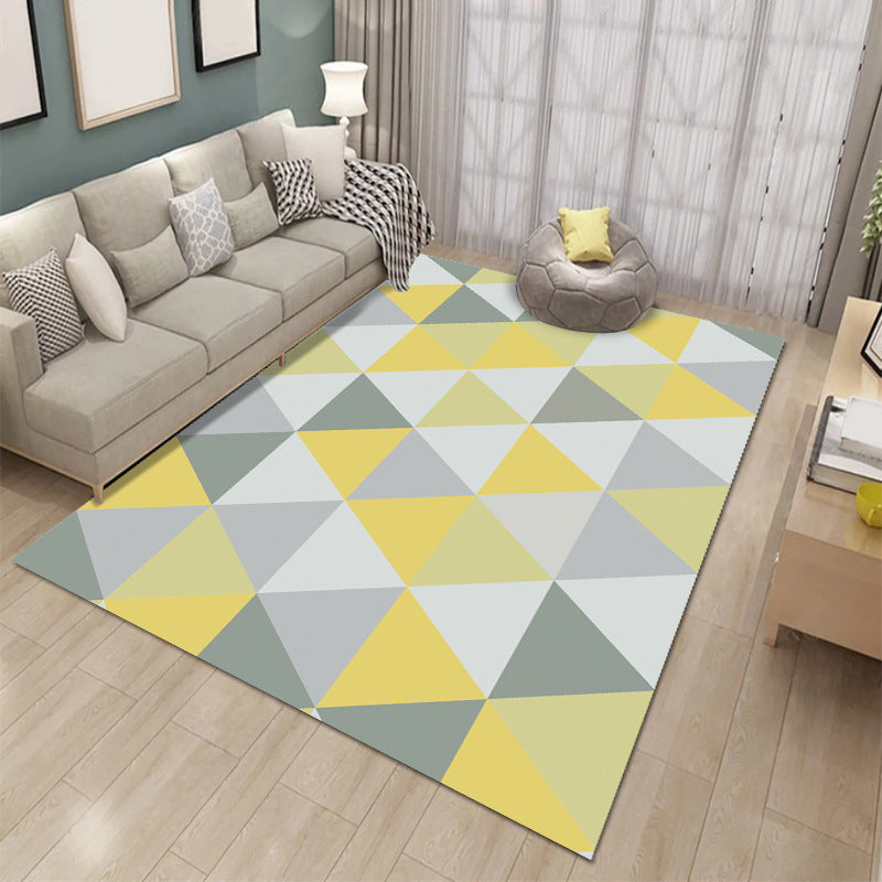Tapis d'intérieur lavable en polyester, bloc de couleurs moderne, pour la décoration de la maison