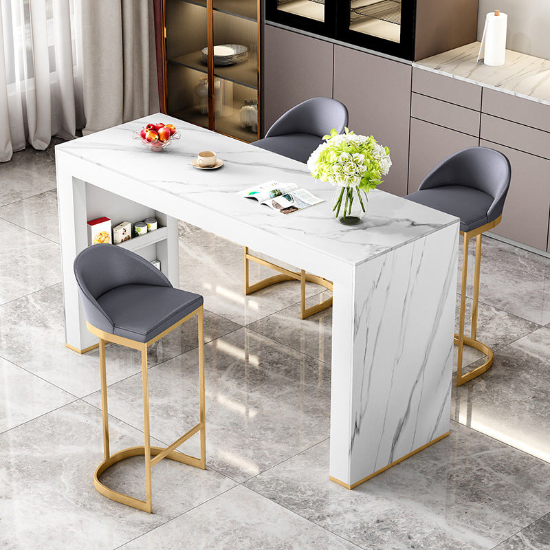 Modern Style Bar Counter Table Rectangle Stone Table for Kitchen