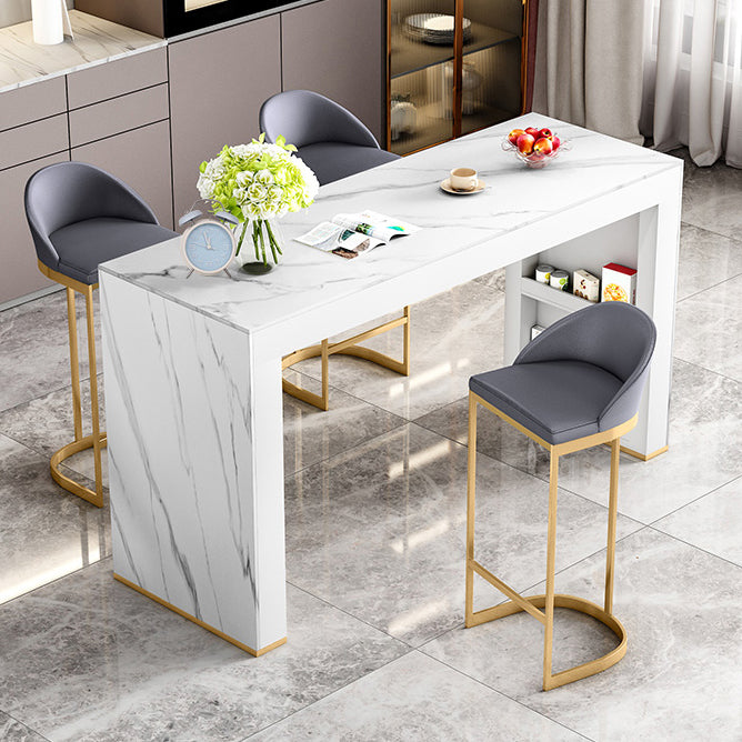 Modern Style Bar Counter Table Rectangle Stone Table for Kitchen