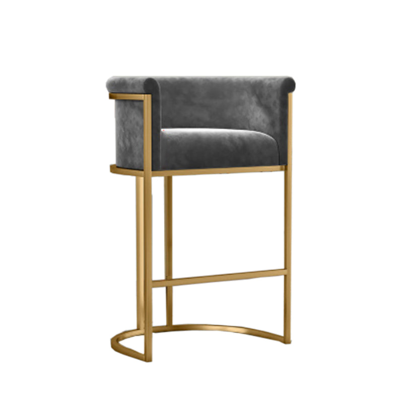 Glam Style Luxury Upholstered Bar Stools Armless Backrest Stools for Home