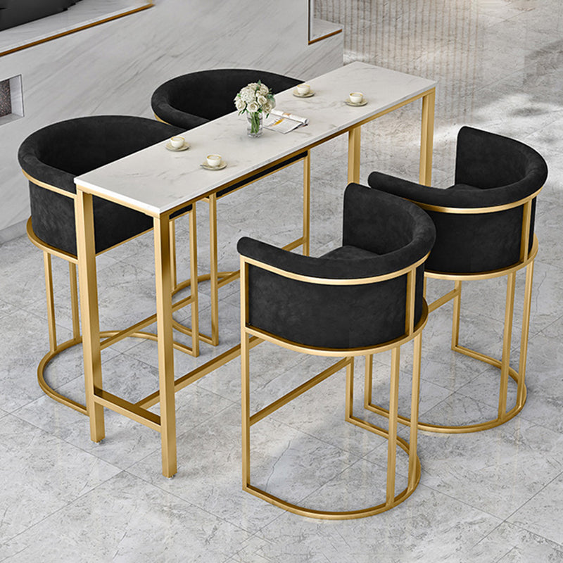 Glam Style Luxury Upholstered Bar Stools Armless Backrest Stools for Home