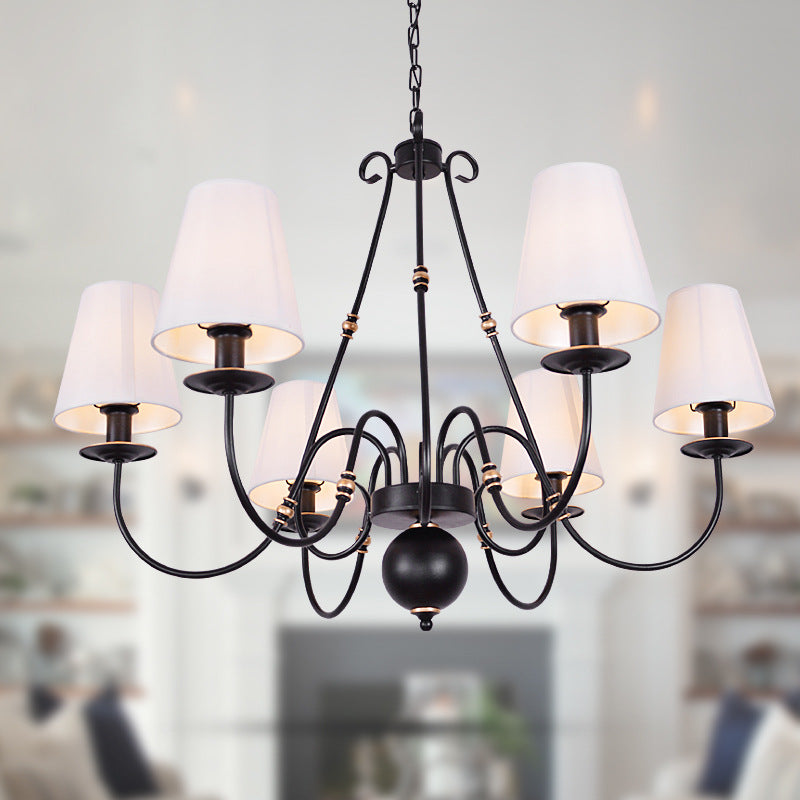 Braccio vorticoso soggiorno soffitto lampadario in tessuto classico 3/4/6 luci appiccicogene