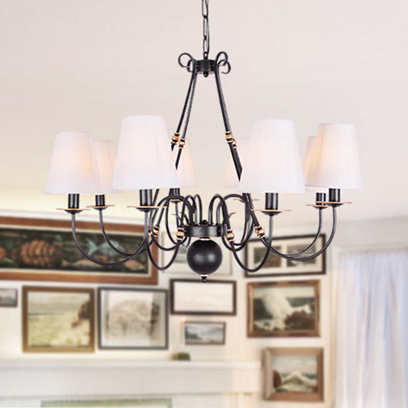 Braccio vorticoso soggiorno soffitto lampadario in tessuto classico 3/4/6 luci appiccicogene