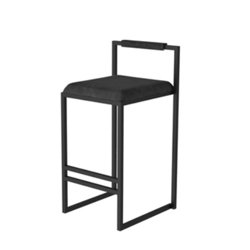 Metal Low Back Counter Stool Modern Aemless Upholstered Bar Chair