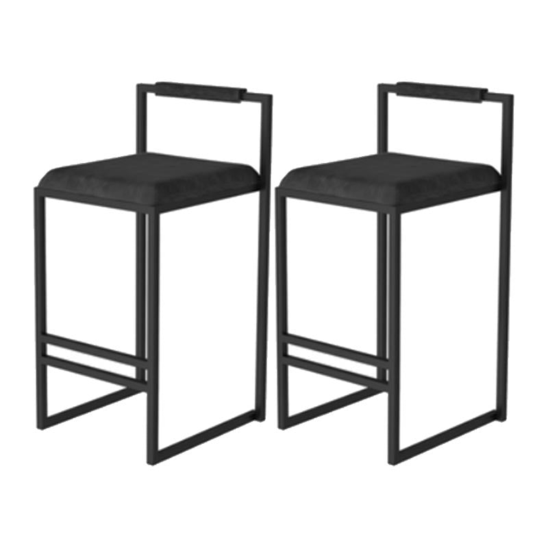 Metal Low Back Counter Stool Modern Aemless Upholstered Bar Chair