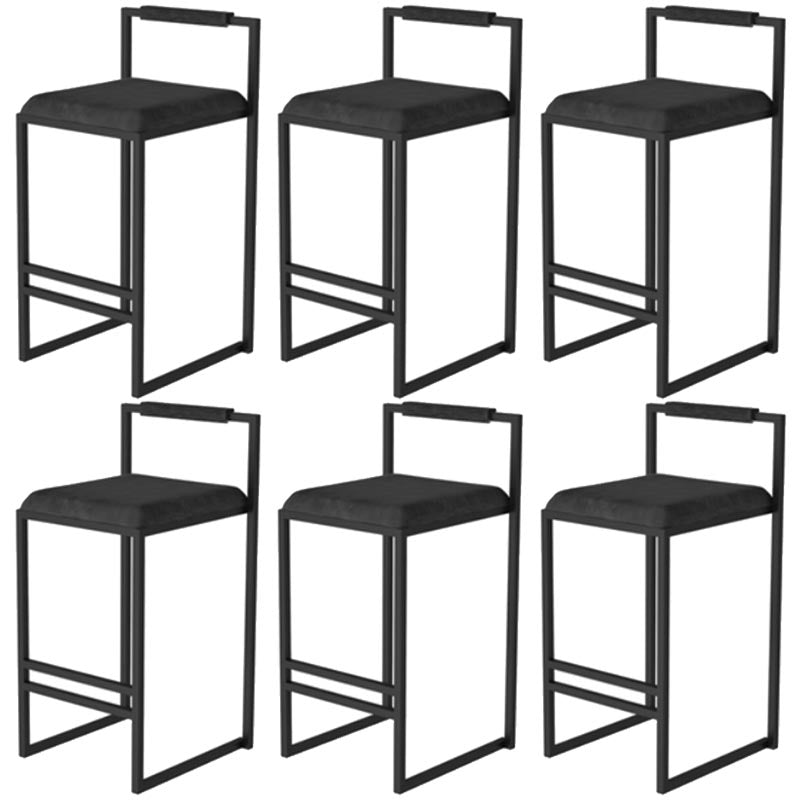 Metal Low Back Counter Stool Modern Aemless Upholstered Bar Chair