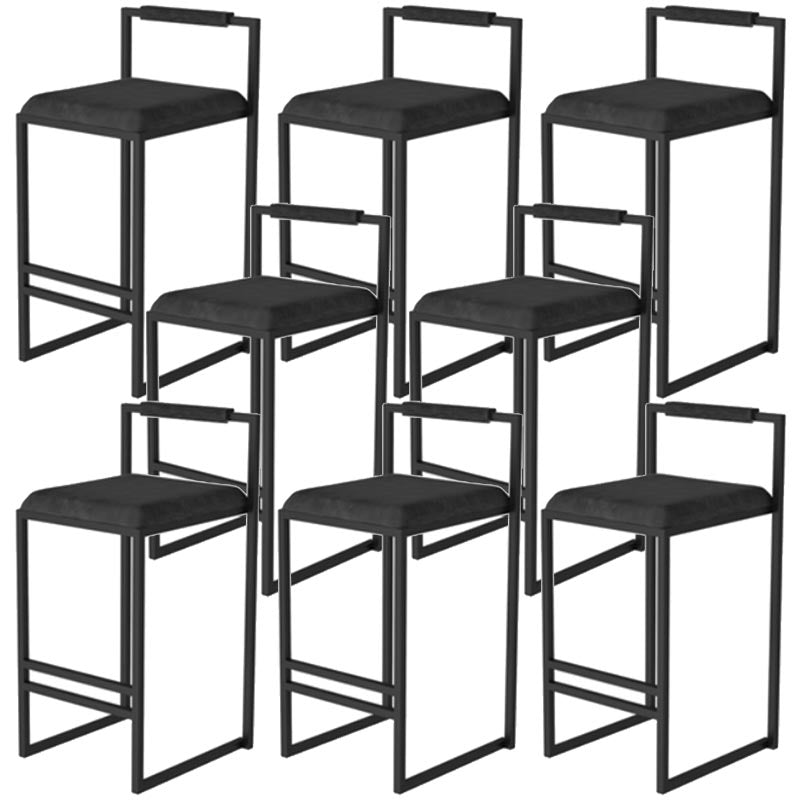 Metal Low Back Counter Stool Modern Aemless Upholstered Bar Chair