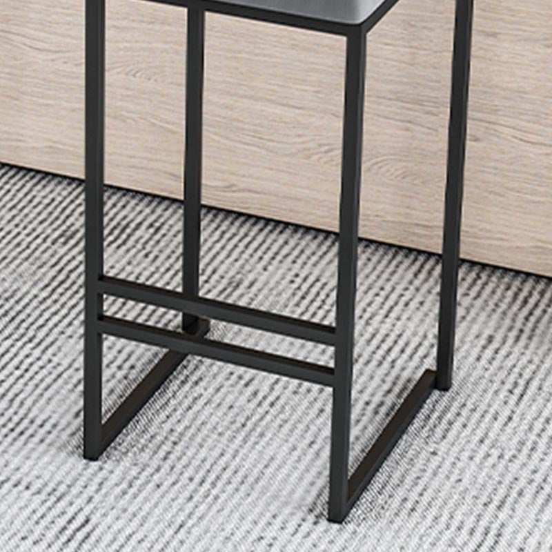 Metal Low Back Counter Stool Modern Aemless Upholstered Bar Chair