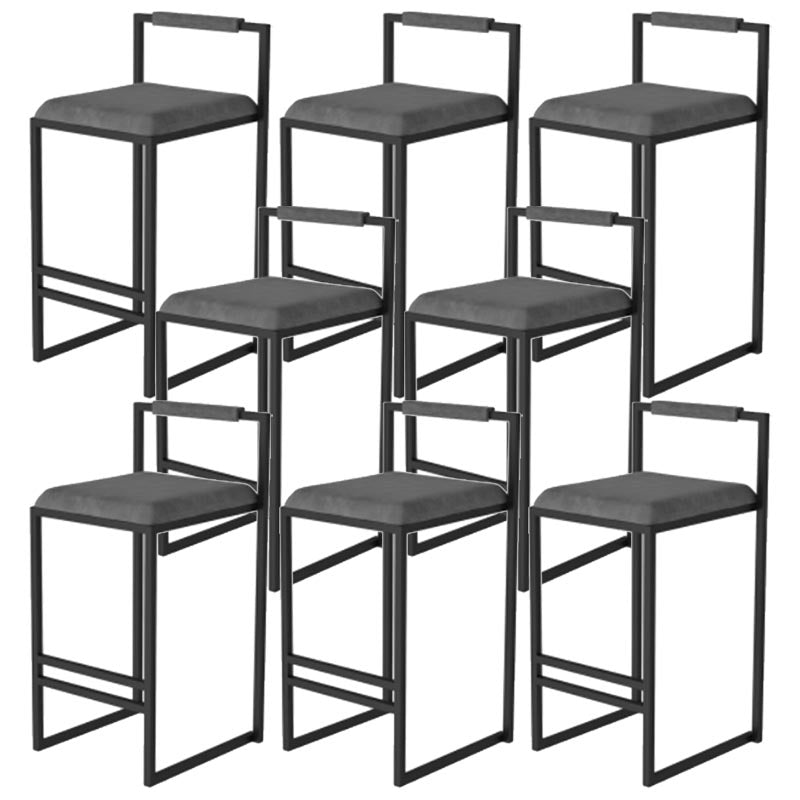 Metal Low Back Counter Stool Modern Aemless Upholstered Bar Chair