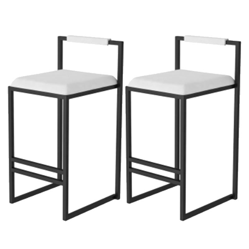 Metal Low Back Counter Stool Modern Aemless Upholstered Bar Chair