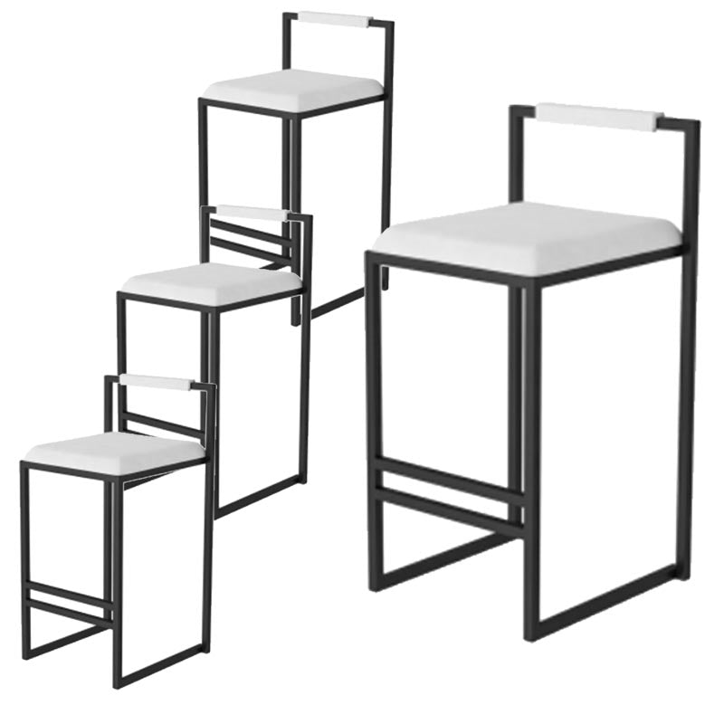 Metal Low Back Counter Stool Modern Aemless Upholstered Bar Chair