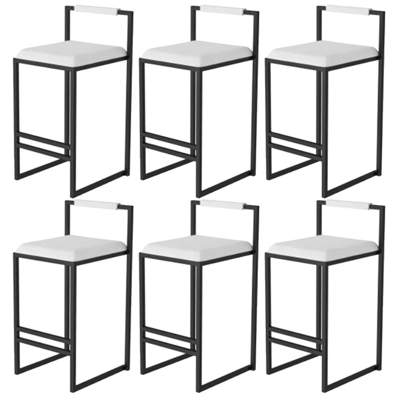 Metal Low Back Counter Stool Modern Aemless Upholstered Bar Chair