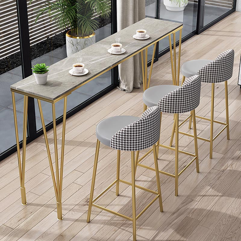 Contemporary Home Footrest Barstool Matte Finish Upholstered Stool