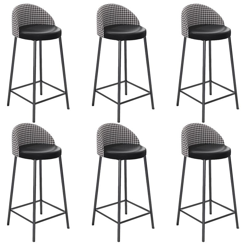 Contemporary Home Footrest Barstool Matte Finish Upholstered Stool