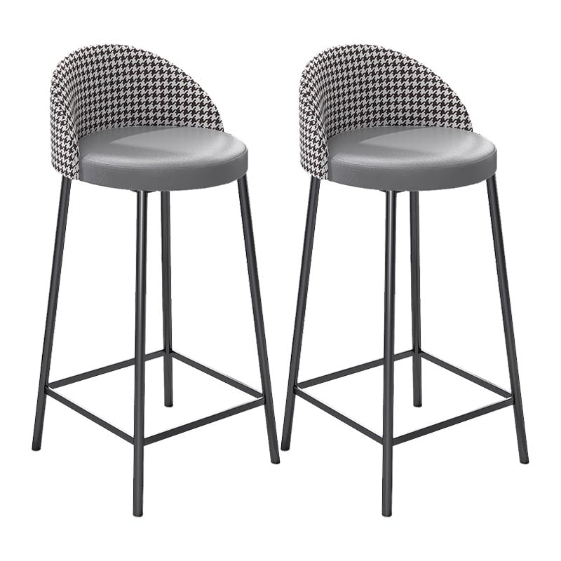 Contemporary Home Footrest Barstool Matte Finish Upholstered Stool