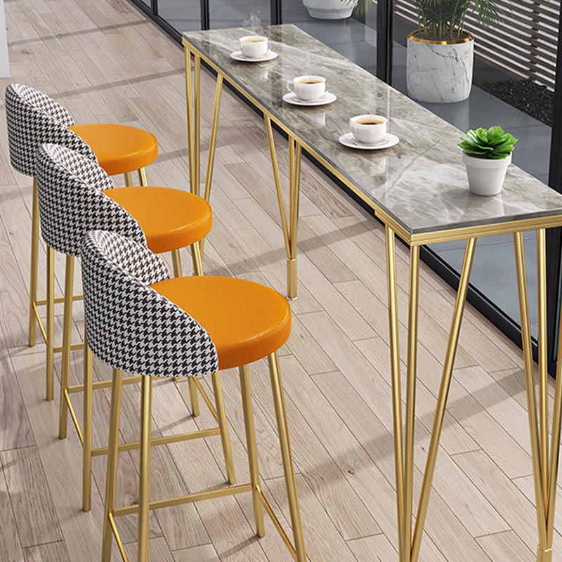 Contemporary Home Footrest Barstool Matte Finish Upholstered Stool