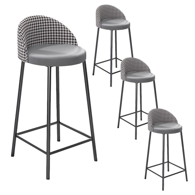 Contemporary Home Footrest Barstool Matte Finish Upholstered Stool