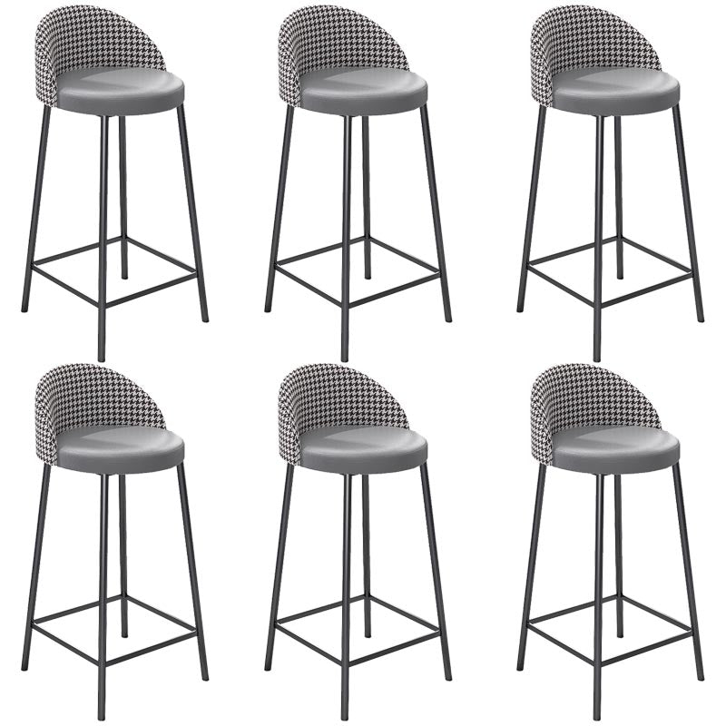 Contemporary Home Footrest Barstool Matte Finish Upholstered Stool