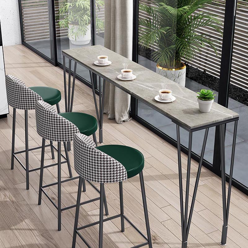 Contemporary Home Footrest Barstool Matte Finish Upholstered Stool