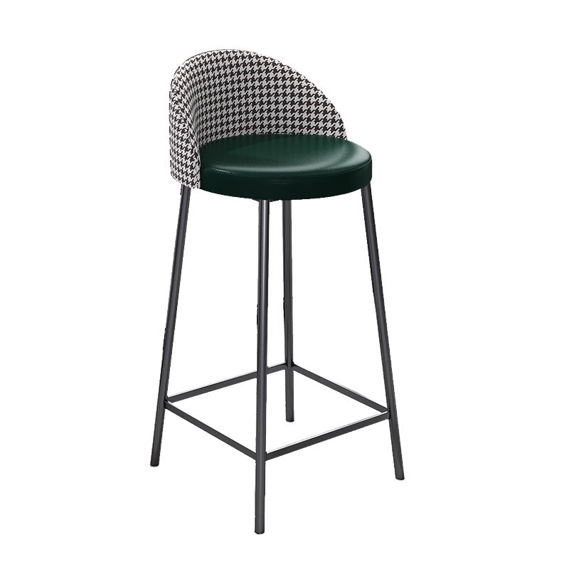 Contemporary Home Footrest Barstool Matte Finish Upholstered Stool