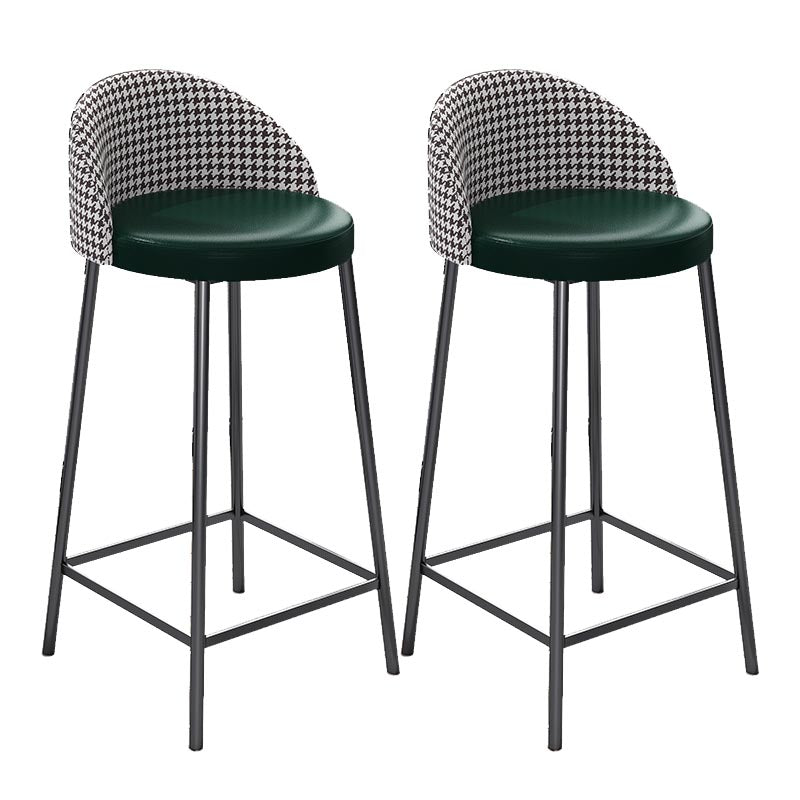 Contemporary Home Footrest Barstool Matte Finish Upholstered Stool