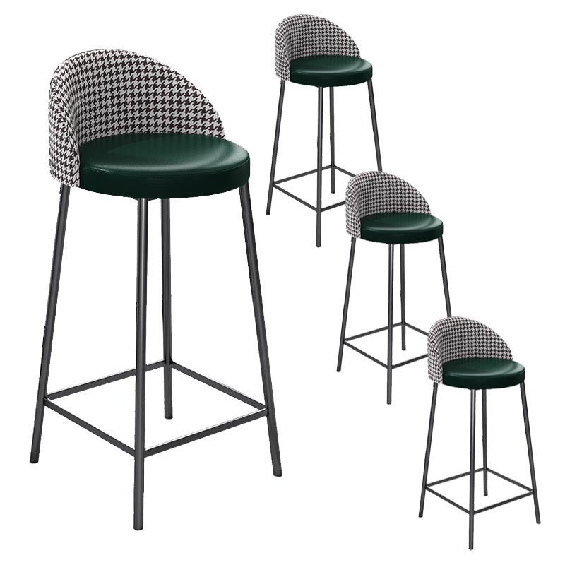 Contemporary Home Footrest Barstool Matte Finish Upholstered Stool