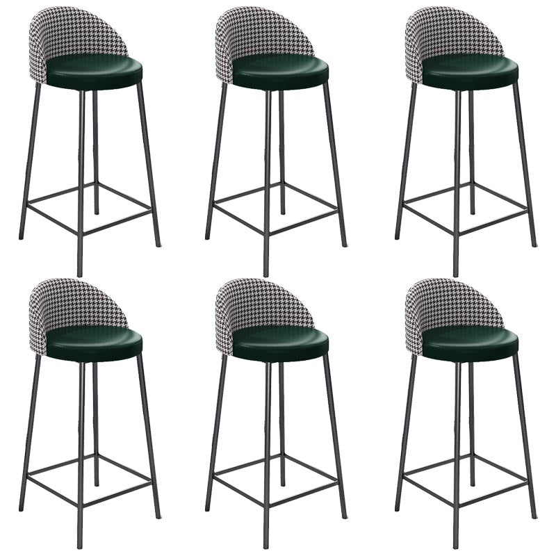 Contemporary Home Footrest Barstool Matte Finish Upholstered Stool