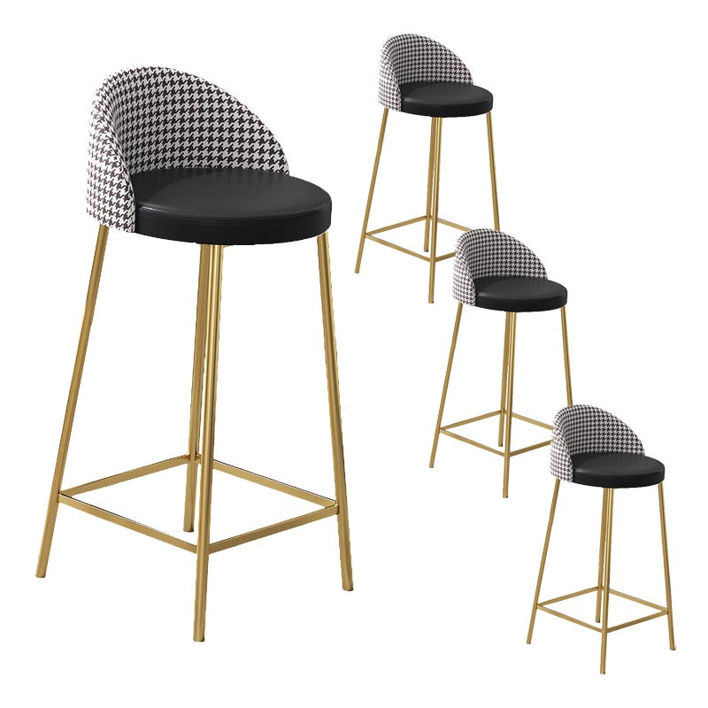 Contemporary Home Footrest Barstool Matte Finish Upholstered Stool
