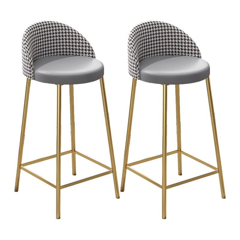 Contemporary Home Footrest Barstool Matte Finish Upholstered Stool
