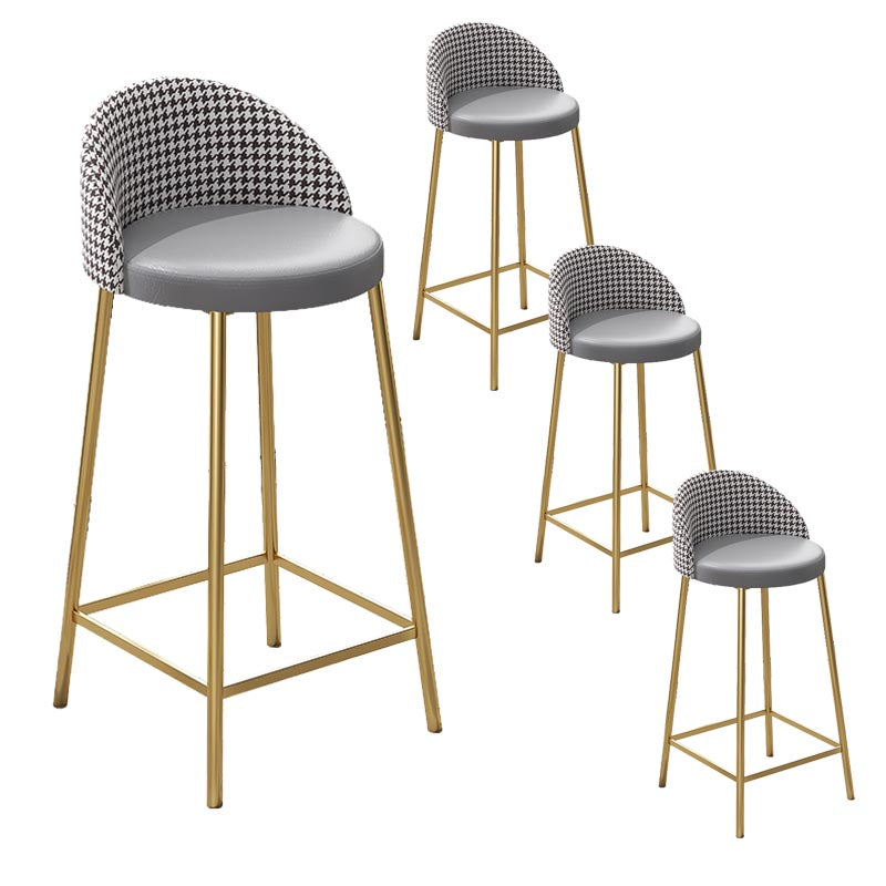 Contemporary Home Footrest Barstool Matte Finish Upholstered Stool