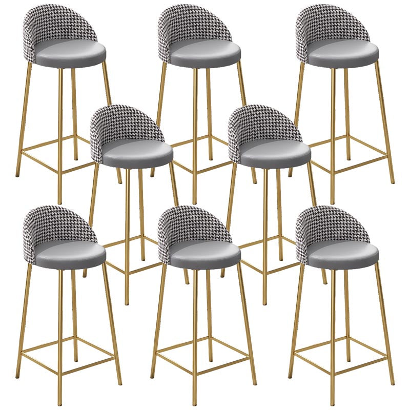 Contemporary Home Footrest Barstool Matte Finish Upholstered Stool