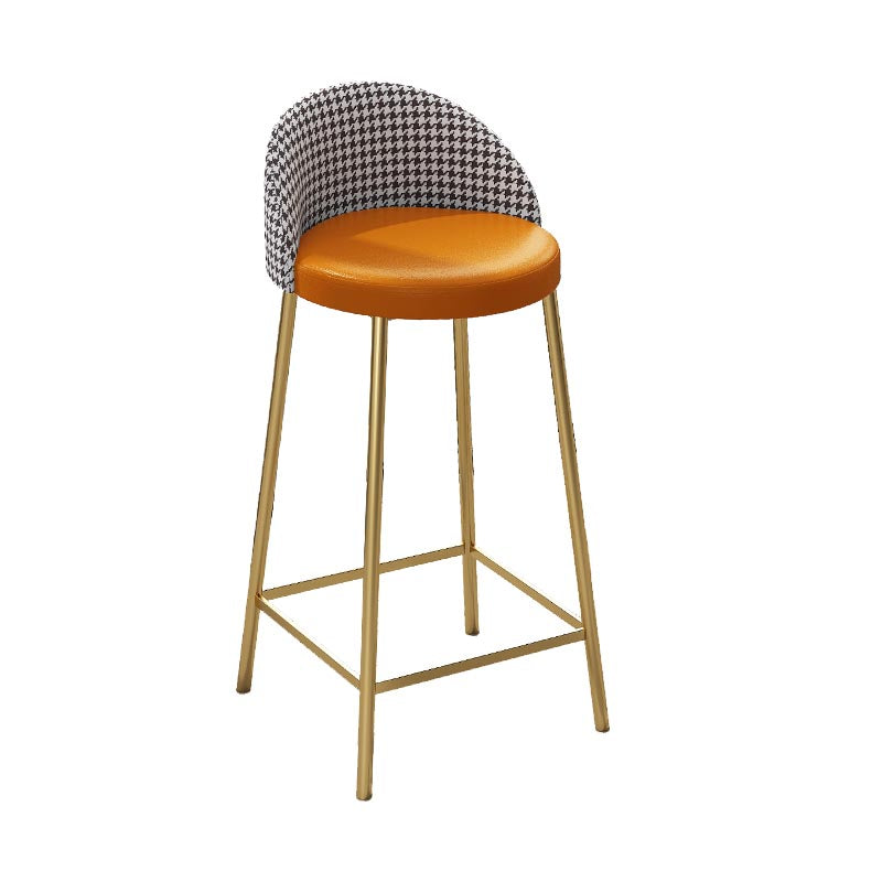 Contemporary Home Footrest Barstool Matte Finish Upholstered Stool