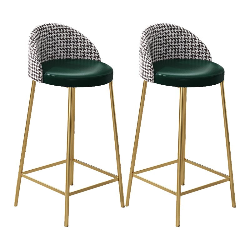 Contemporary Home Footrest Barstool Matte Finish Upholstered Stool