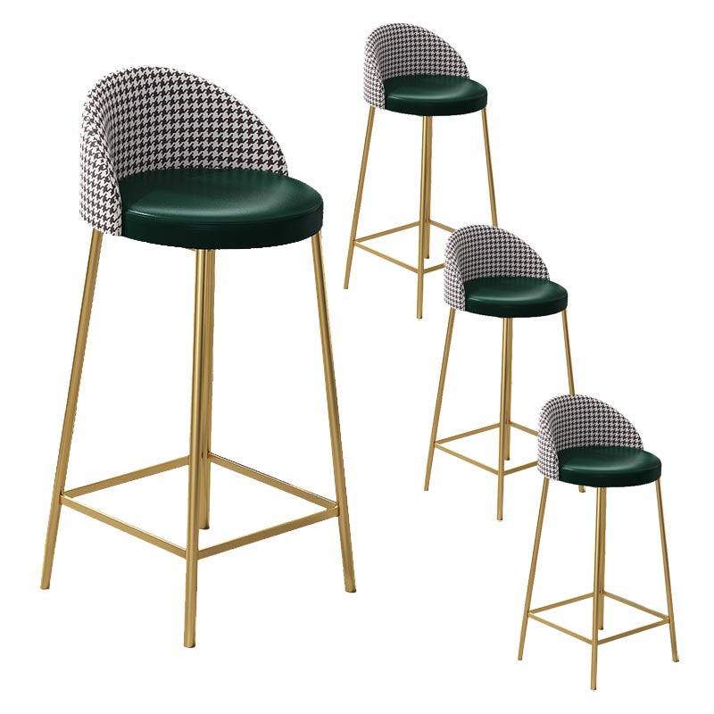 Contemporary Home Footrest Barstool Matte Finish Upholstered Stool